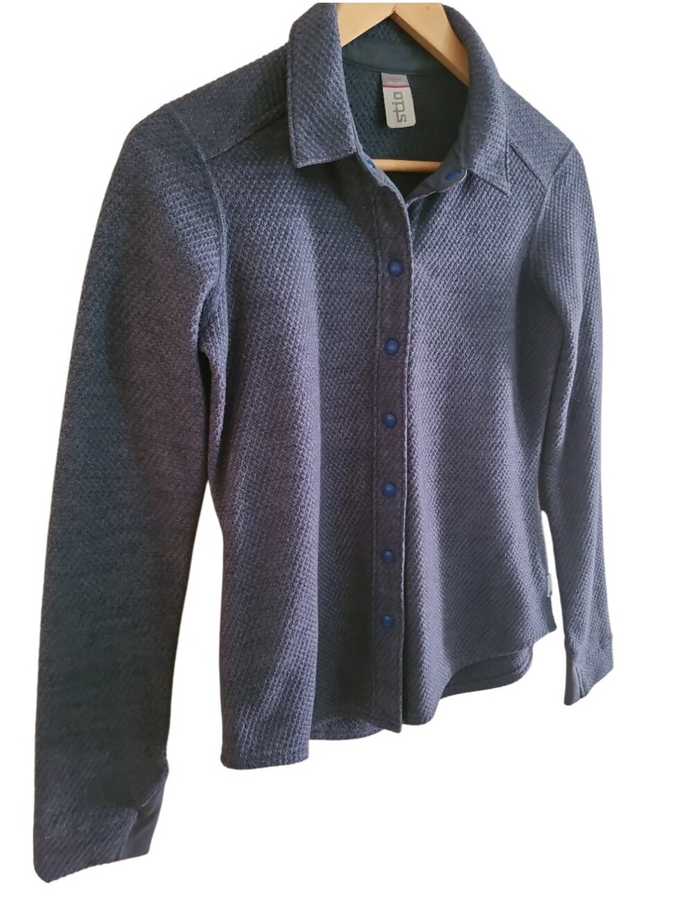 Stio Thermop Fleece Snap Shirt Sweater Dark Navy Blue - Picture 6 of 15